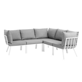 Modway Furniture Modern Riverside 5 Piece Outdoor Patio Aluminum Sectional - EEI-3789