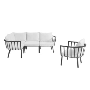 Modway Furniture Modern Riverside 5 Piece Outdoor Patio Aluminum Set - EEI-3792