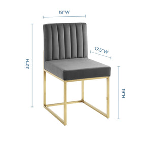 Modway Furniture Modern Carriage Channel Tufted Sled Base Performance Velvet Dining Chair - EEI-3806