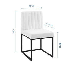 Modway Furniture Modern Carriage Channel Tufted Sled Base Upholstered Fabric Dining Chair - EEI-3807