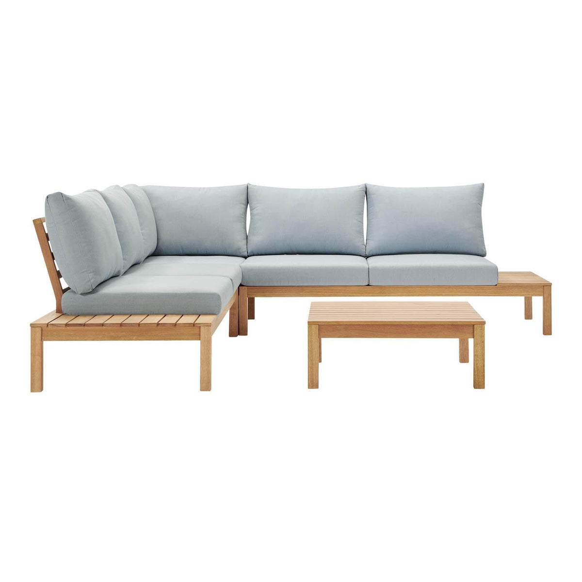 Modway Furniture Modern Freeport 4 Piece Outdoor Patio Karri Wood Set - EEI-3815