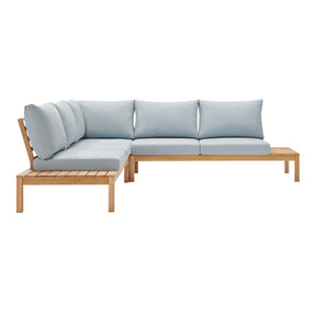 Modway Furniture Modern Freeport 3 Piece Outdoor Patio Karri Wood Sectional - EEI-3816