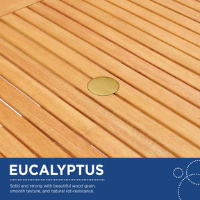 Modway Furniture Modern Orlean 4 Piece Outdoor Patio Eucalyptus Wood Set - EEI-3817