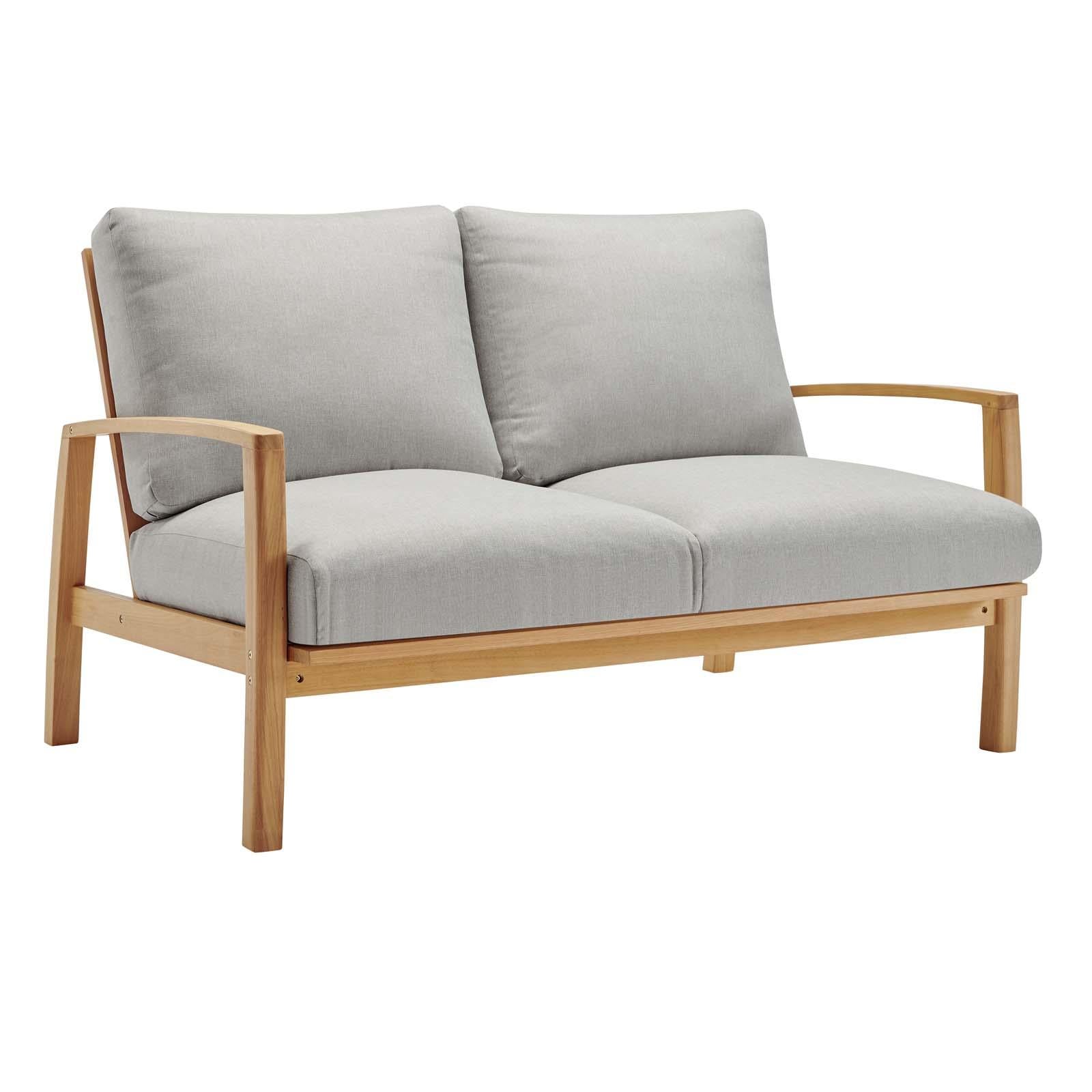Modway Furniture Modern Orlean 4 Piece Outdoor Patio Eucalyptus Wood Set - EEI-3820