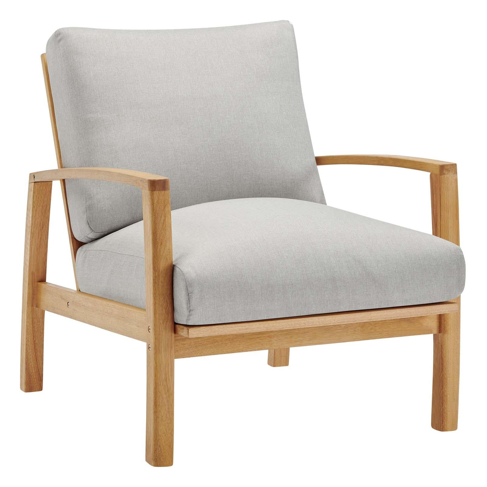 Modway Furniture Modern Orlean 3 Piece Outdoor Patio Eucalyptus Wood Set - EEI-3822