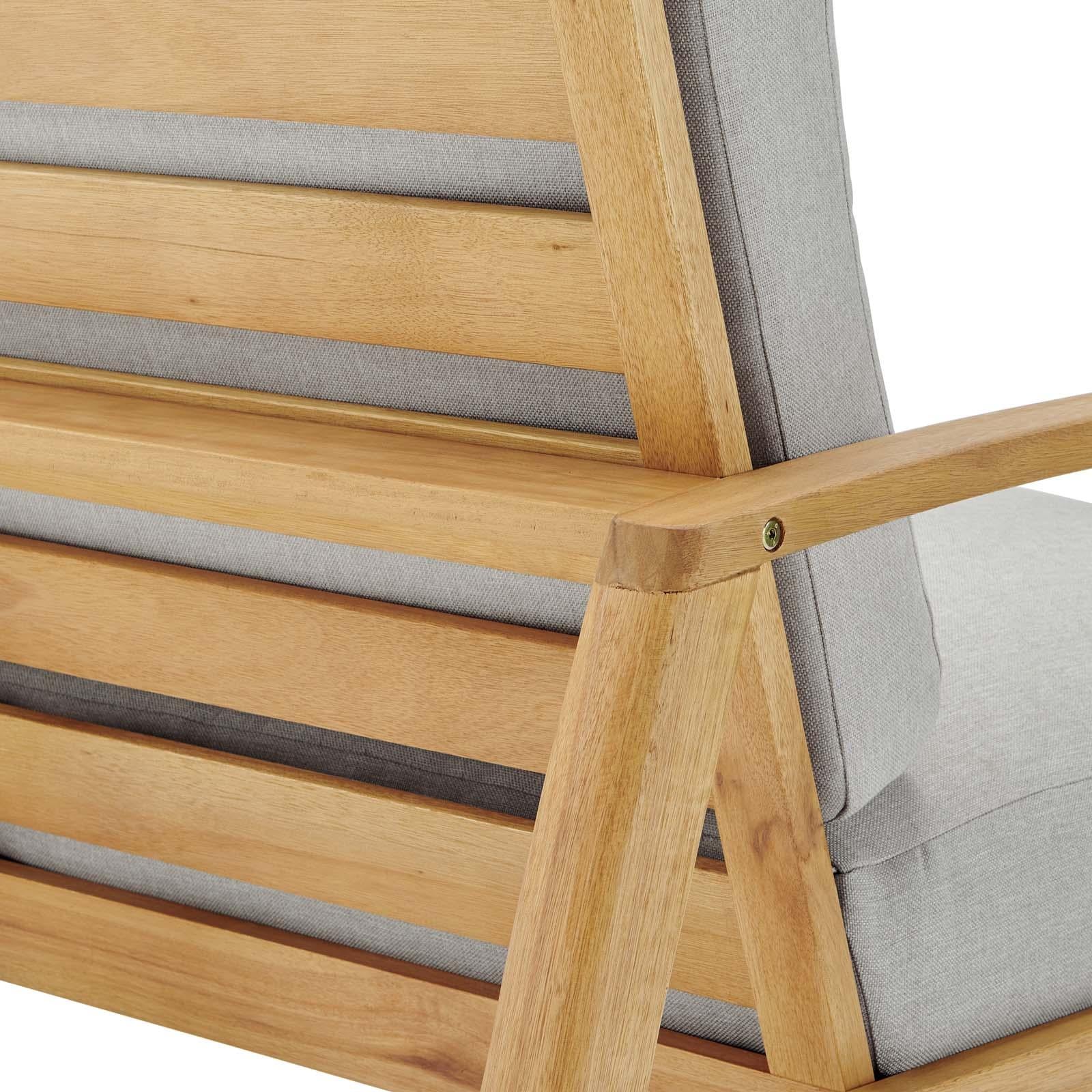 Modway Furniture Modern Orlean 4 Piece Outdoor Patio Eucalyptus Wood Set - EEI-3823