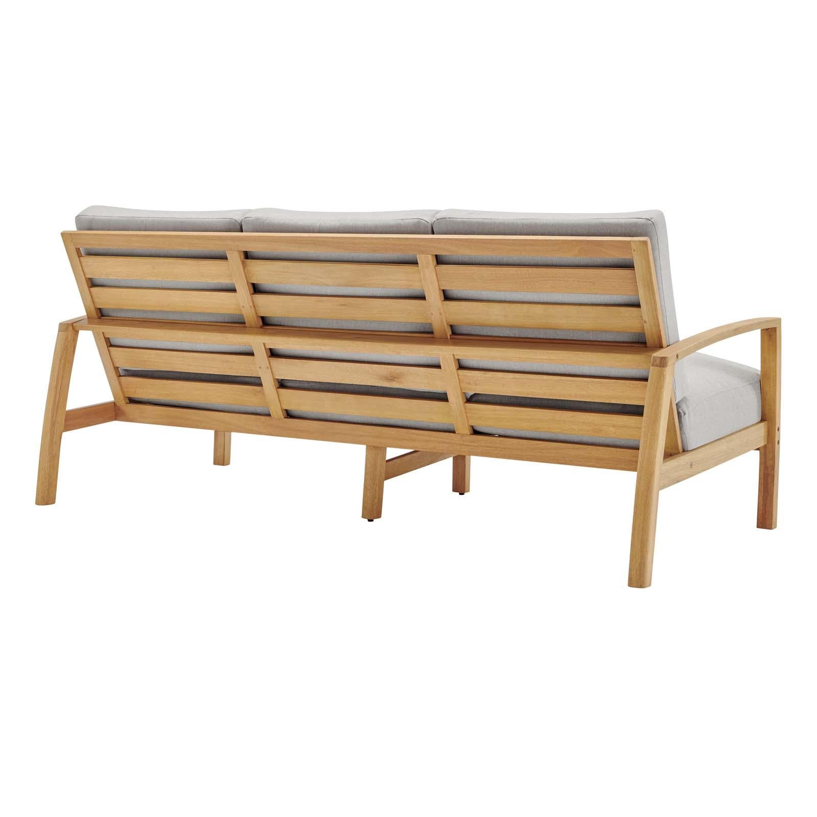 Modway Furniture Modern Orlean 4 Piece Outdoor Patio Eucalyptus Wood Set - EEI-3824