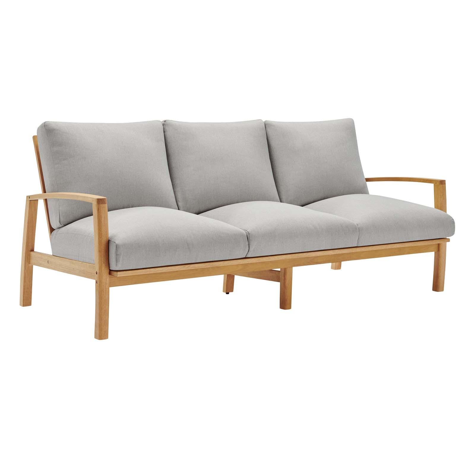 Modway Furniture Modern Orlean 4 Piece Outdoor Patio Eucalyptus Wood Dining Set - EEI-3829