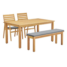 Modway Furniture Modern Syracuse 4 Piece Outdoor Patio Eucalyptus Wood Dining Set - EEI-3833