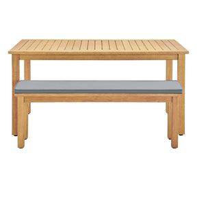 Modway Furniture Modern Syracuse 6 Piece Outdoor Patio Eucalyptus Wood Dining Set - EEI-3834