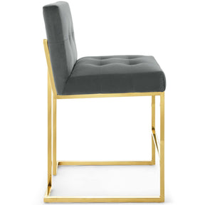 Modway Furniture Modern Privy Gold Stainless Steel Performance Velvet Counter Stool - EEI-3853