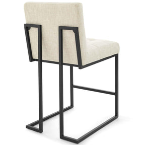 Modway Furniture Modern Privy Black Stainless Steel Upholstered Fabric Counter Stool - EEI-3854