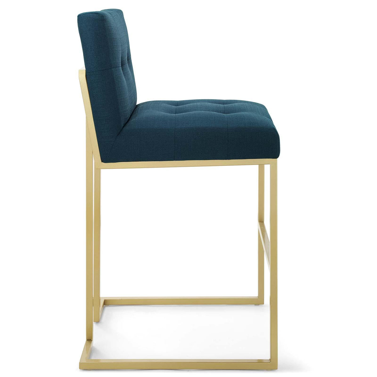 Modway Furniture Modern Privy Gold Stainless Steel Upholstered Fabric Bar Stool - EEI-3855