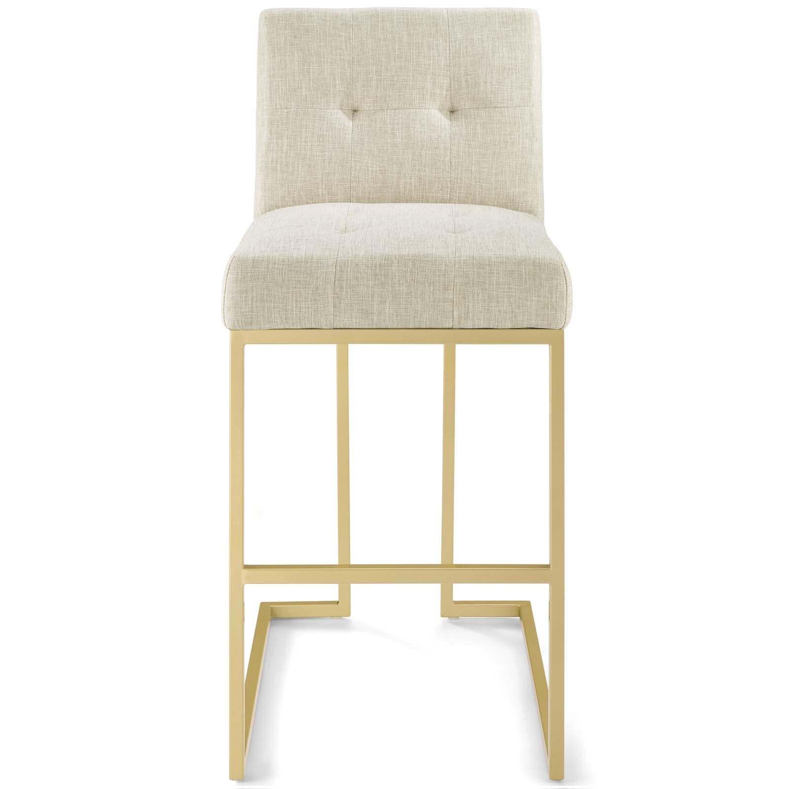 Modway Furniture Modern Privy Gold Stainless Steel Upholstered Fabric Bar Stool - EEI-3855