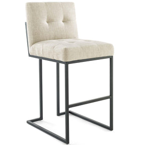 Modway Furniture Modern Privy Black Stainless Steel Upholstered Fabric Bar Stool - EEI-3857