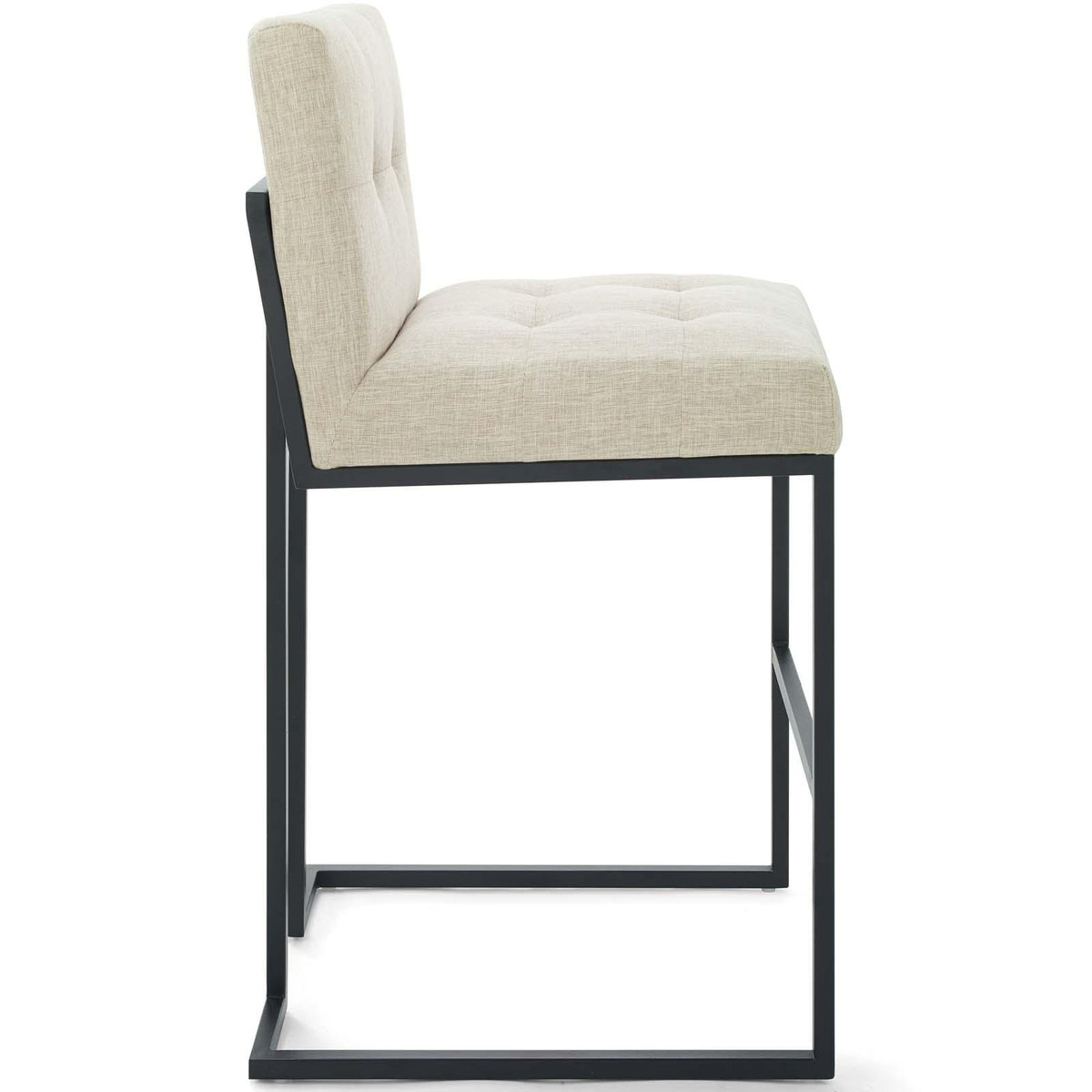 Modway Furniture Modern Privy Black Stainless Steel Upholstered Fabric Bar Stool - EEI-3857