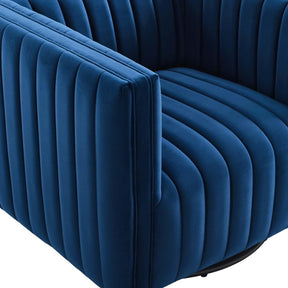Modway Furniture Modern Conjure Channel Tufted Performance Velvet Swivel Armchair - EEI-3883