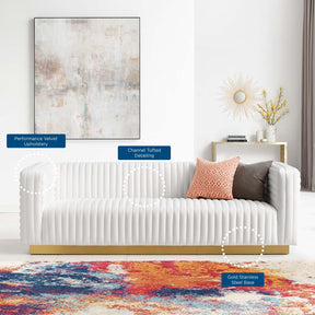 Modway Furniture Modern Charisma Channel Tufted Performance Velvet Living Room Sofa - EEI-3886