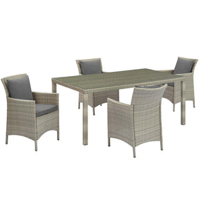 Modway Furniture Modern Conduit 5 Piece Outdoor Patio Wicker Rattan Dining Set - EEI-3894