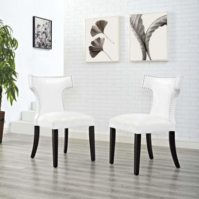 Modway Furniture Modern Curve Dining Chair Vinyl Set of 2 - EEI-3949
