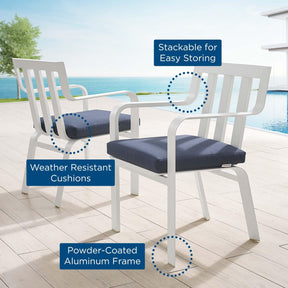 Modway Furniture Modern Baxley Outdoor Patio Aluminum Armchair Set of 2 - EEI-3961
