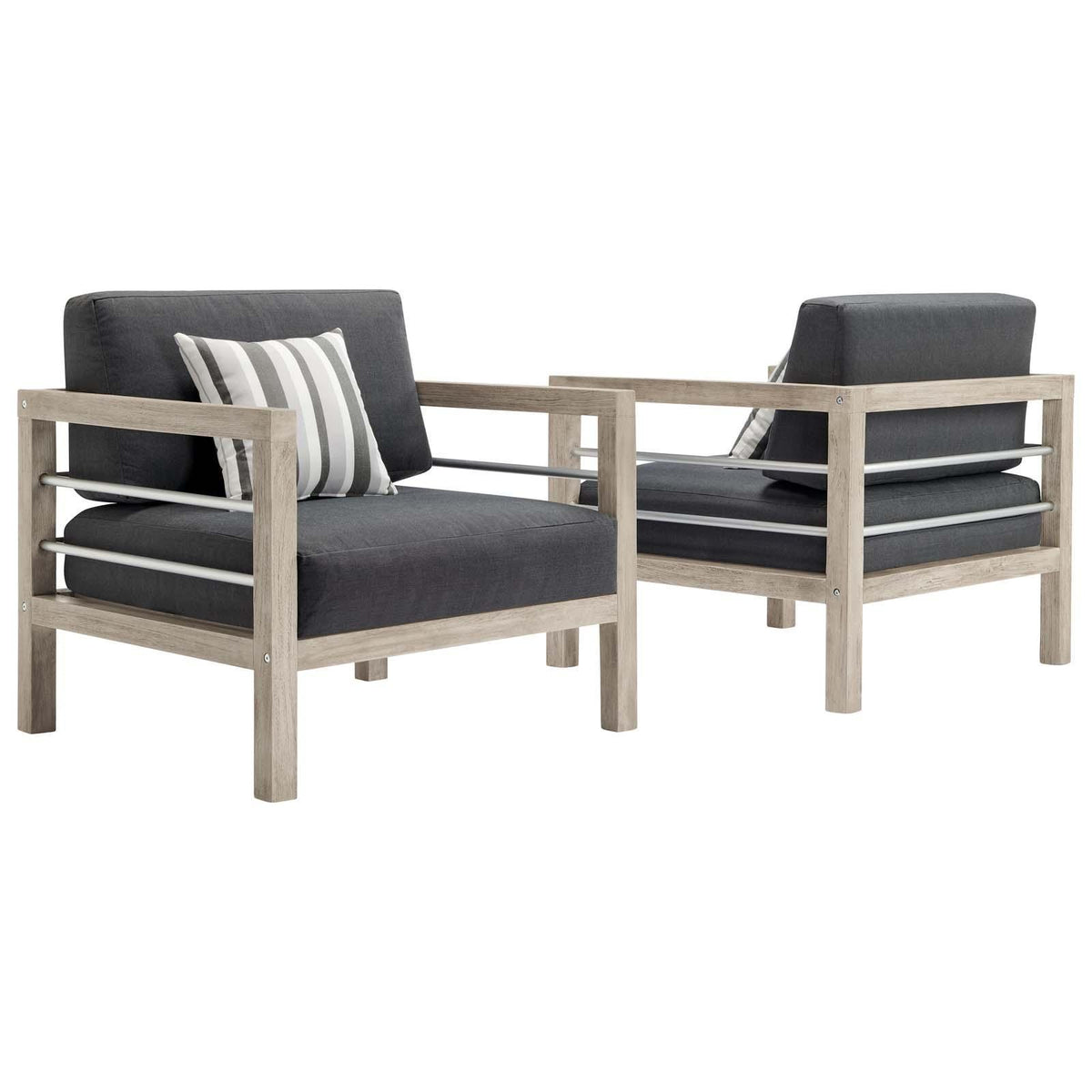 Modway Furniture Modern Wiscasset Outdoor Patio Acacia Wood Armchair Set of 2 - EEI-3968