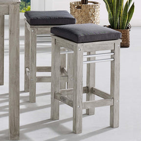 Modway Furniture Modern Wiscasset Outdoor Patio Acacia Wood Bar Stool Set of 2 - EEI-3969