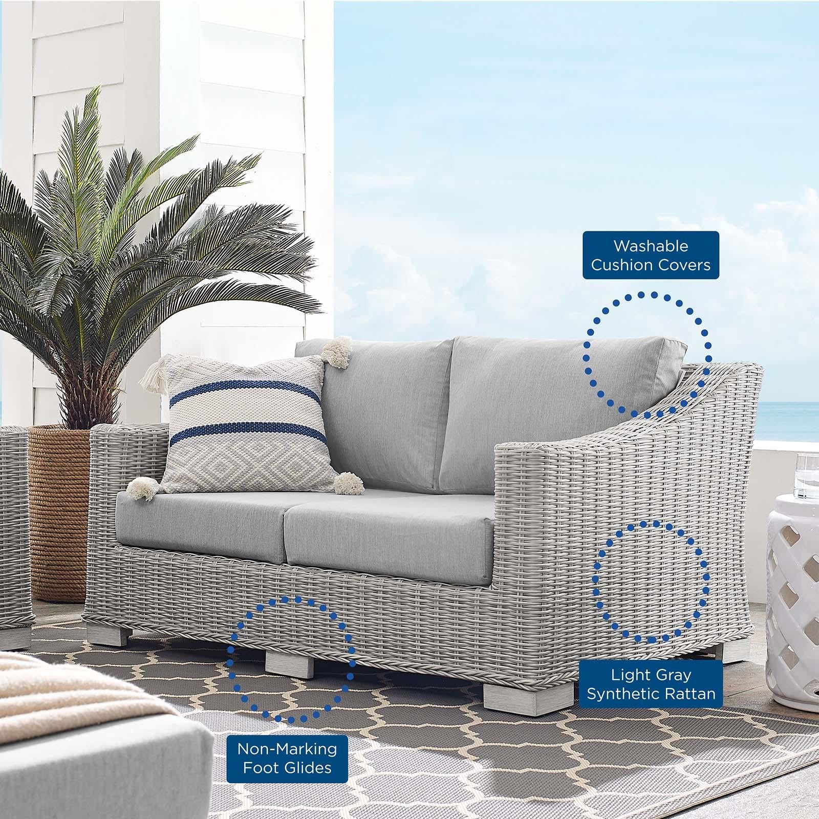 Modway Furniture Modern Conway Sunbrella® Outdoor Patio Wicker Rattan Loveseat - EEI-3973