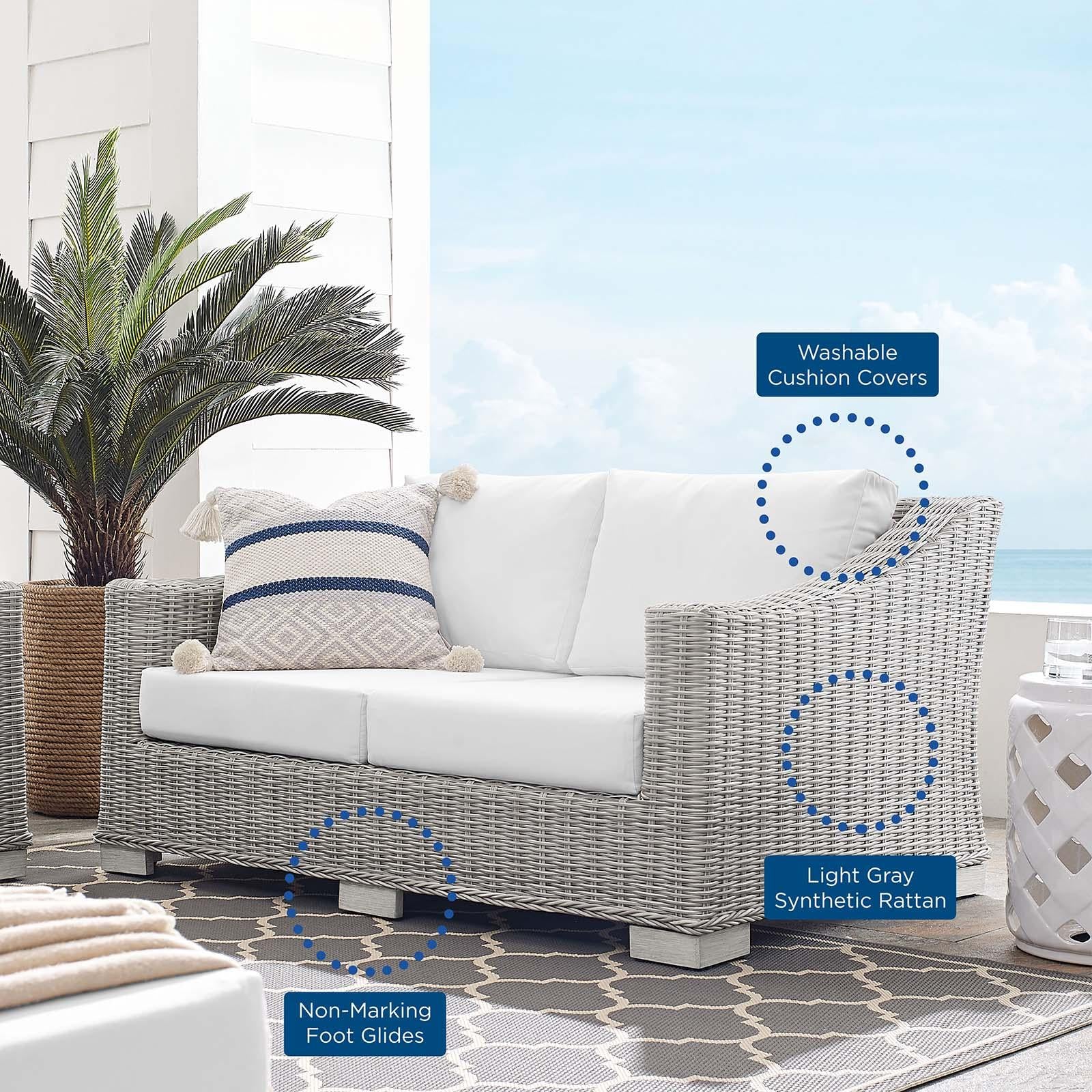 Modway Furniture Modern Conway Sunbrella® Outdoor Patio Wicker Rattan Loveseat - EEI-3973