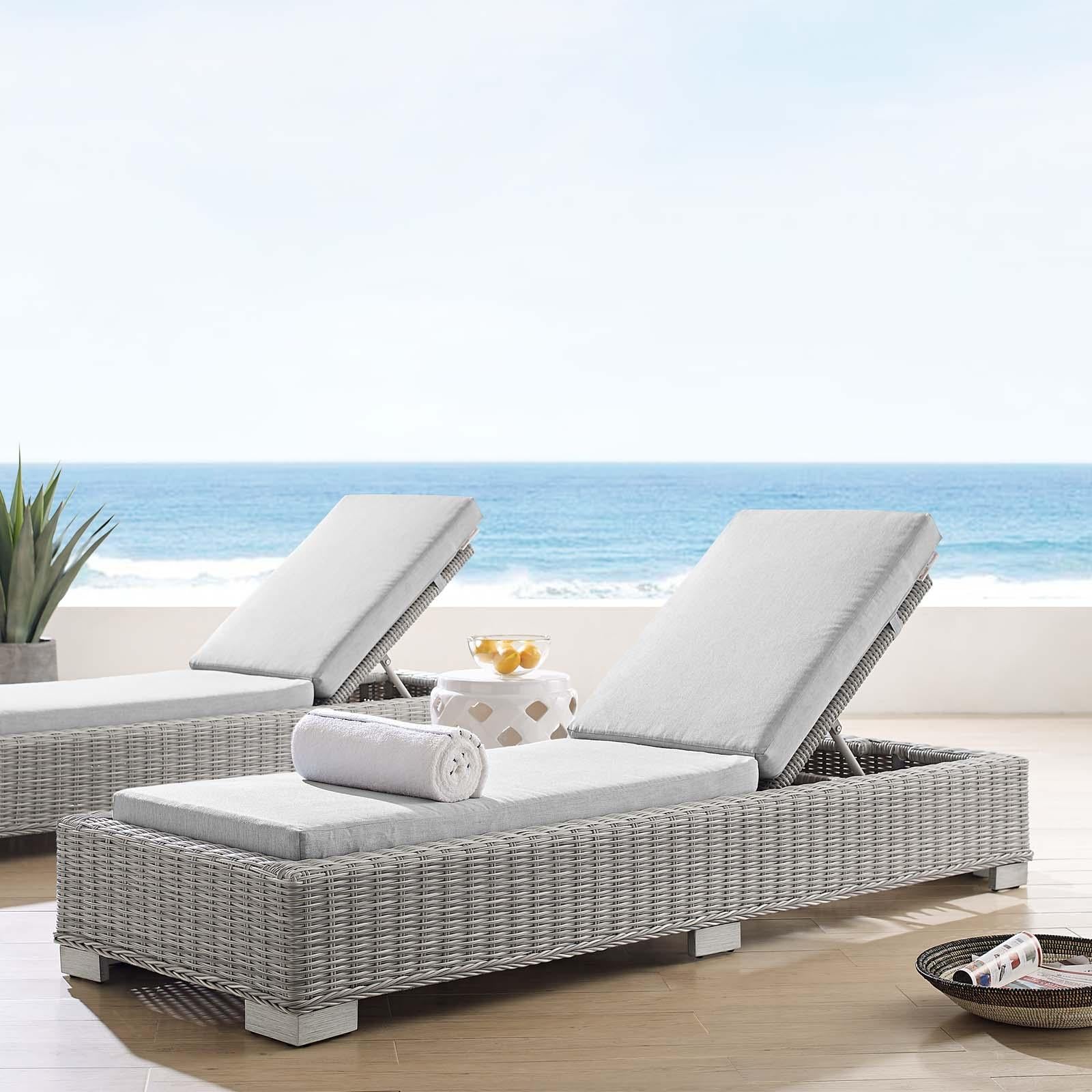 Modway Furniture Modern Conway Sunbrella® Outdoor Patio Wicker Rattan Chaise Lounge - EEI-3978