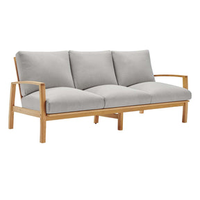 Modway Furniture Modern Orlean Outdoor Patio Eucalyptus Wood Sofa and Loveseat Set - EEI-3990