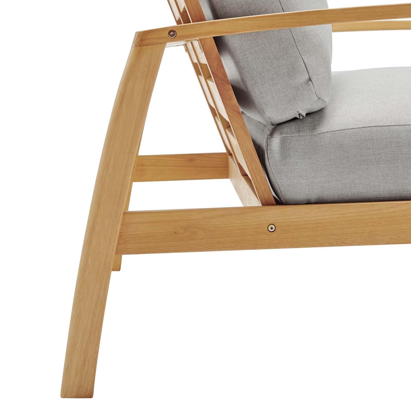 Modway Furniture Modern Orlean 3 Piece Outdoor Patio Eucalyptus Wood Set - EEI-3991