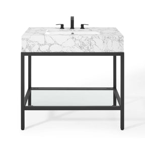 Modway Furniture Modern Kingsley 36" Black Stainless Steel Bathroom Vanity - EEI-3998