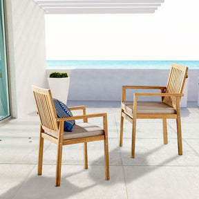 Modway Furniture Modern Farmstay Outdoor Patio Teak Dining Armchair Set of 2 - EEI-4011