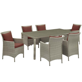 Modway Furniture Modern Conduit 7 Piece Outdoor Patio Wicker Rattan Dining Set - EEI-4015