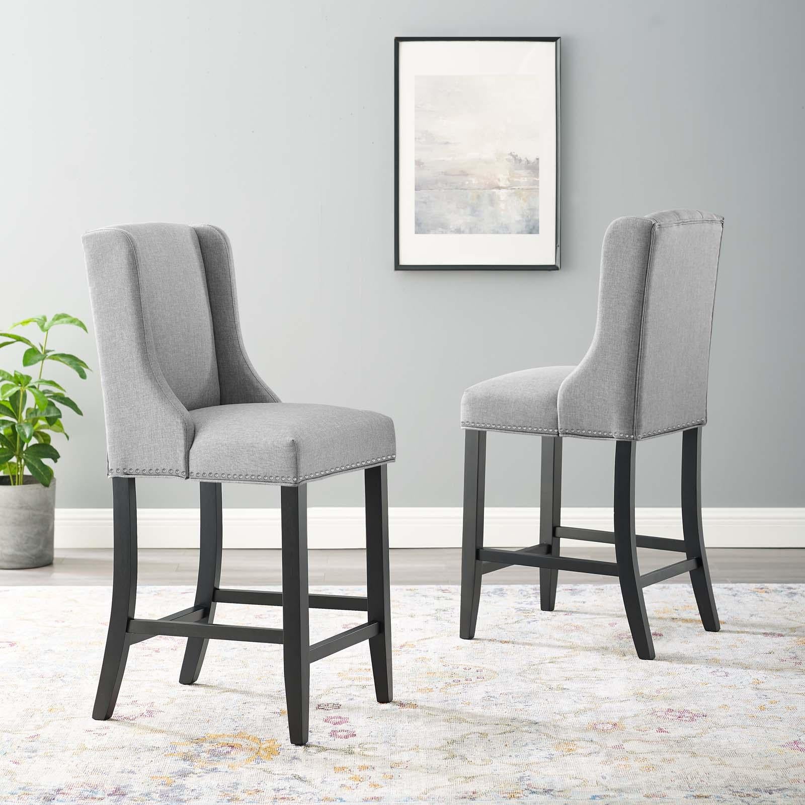 Modway Furniture Modern Baron Counter Stool Upholstered Fabric Set of 2 - EEI-4016