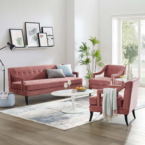 Modway Furniture Modern Concur Living Room Set Performance Velvet Set of 3 - EEI-4025