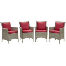 Modway Furniture Modern Conduit Outdoor Patio Wicker Rattan Dining Armchair Set of 4 - EEI-4028