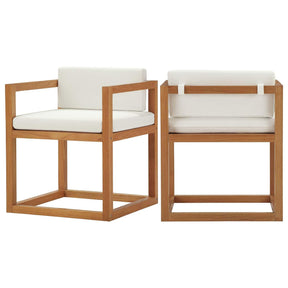 Modway Furniture Modern Newbury Outdoor Patio Premium Grade A Teak Wood Accent Armchair Set of 2 - EEI-4029