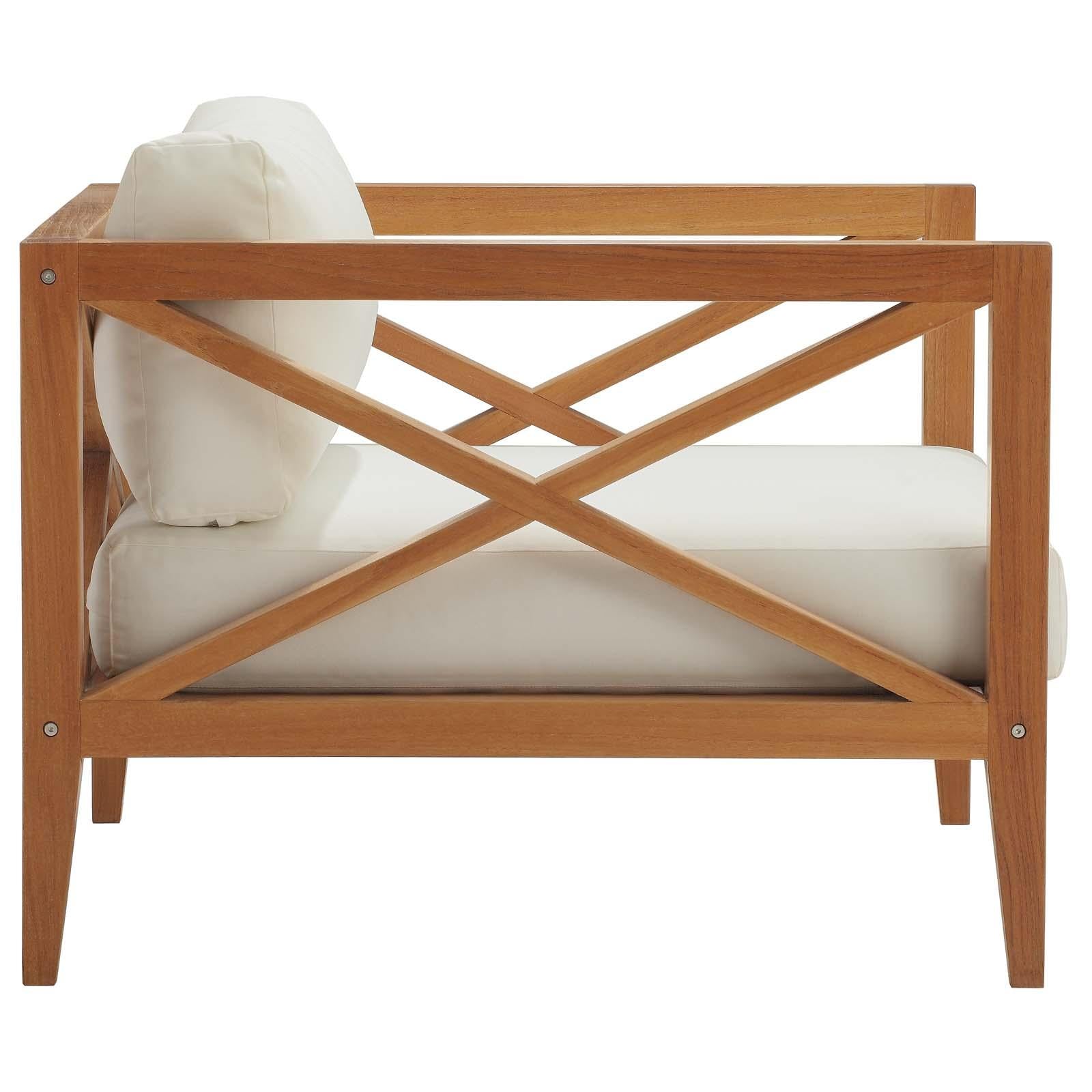 Modway Furniture Modern Northlake Outdoor Patio Premium Grade A Teak Wood Armchair Set of 2 - EEI-4041