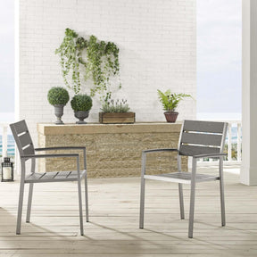 Modway Furniture Modern Shore Outdoor Patio Aluminum Dining Armchair Set of 2 - EEI-4042