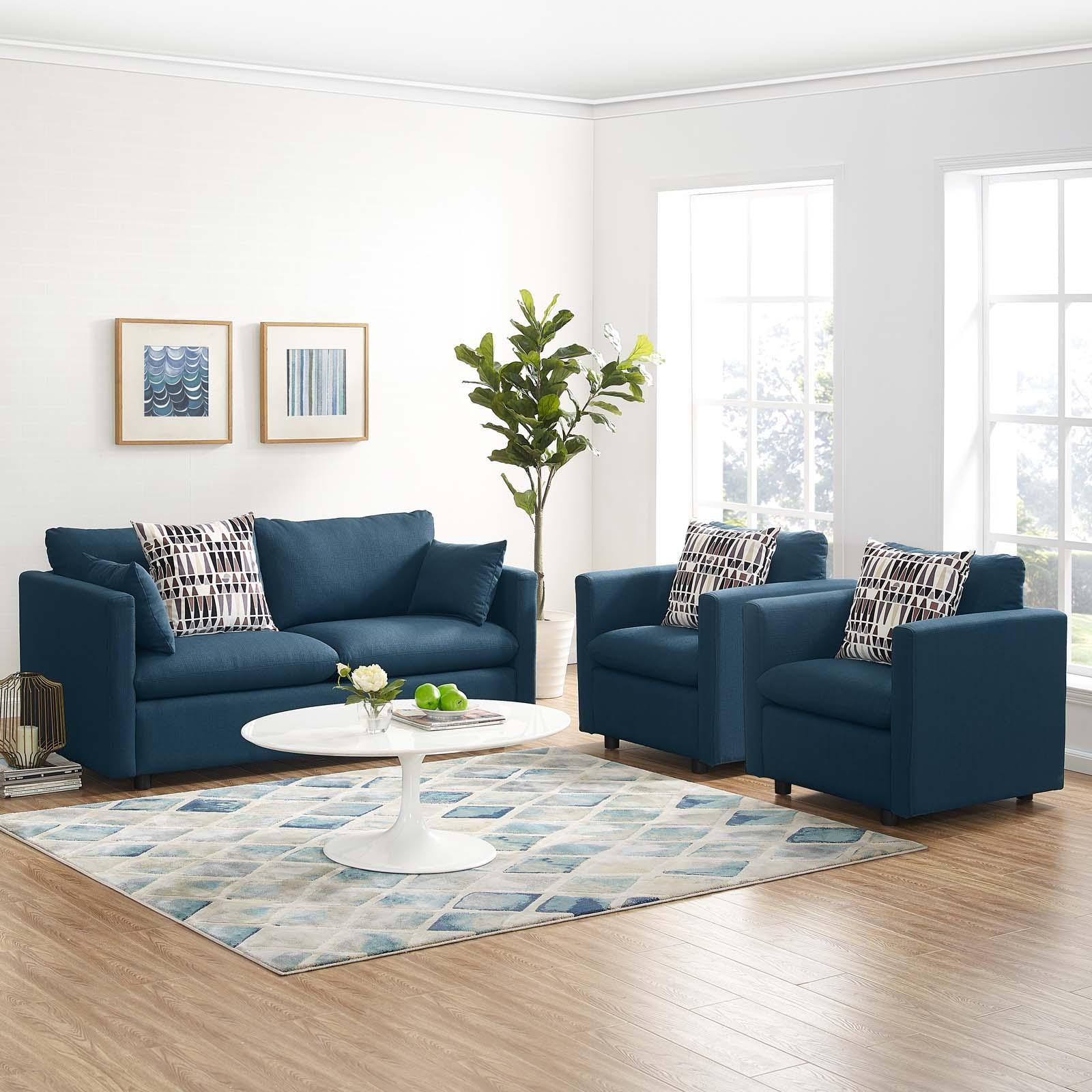 Modway Furniture Modern Activate 3 Piece Upholstered Fabric Set - EEI-4046