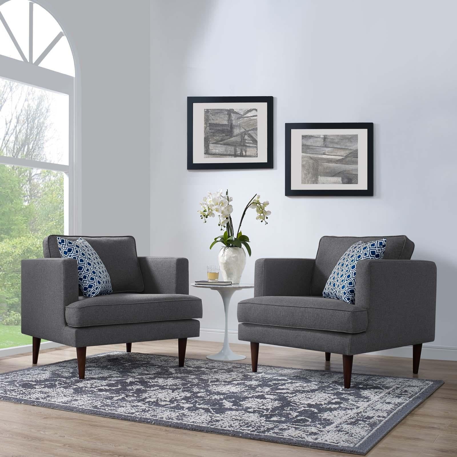 Modway Furniture Modern Agile Upholstered Fabric Armchair Set of 2 - EEI-4079