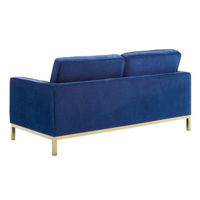 Modway Furniture Modern Loft Gold Stainless Steel Leg Performance Velvet Loveseat and Armchair Set - EEI-4095
