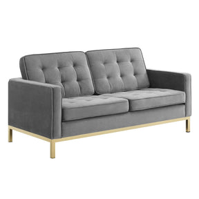Modway Furniture Modern Loft Gold Stainless Steel Leg Performance Velvet 3 Piece Set - EEI-4096