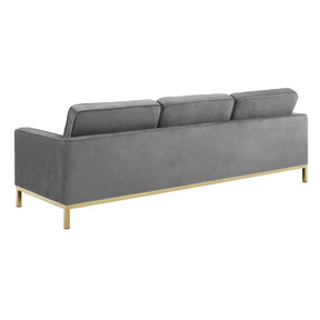 Modway Furniture Modern Loft Gold Stainless Steel Leg Performance Velvet Sofa and Armchair Set - EEI-4097