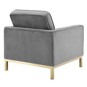 Modway Furniture Modern Loft Gold Stainless Steel Leg Performance Velvet 3 Piece Set - EEI-4098