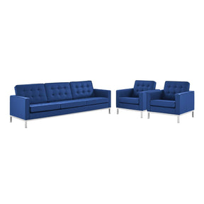 Modway Furniture Modern Loft 3 Piece Tufted Upholstered Faux Leather Set - EEI-4105
