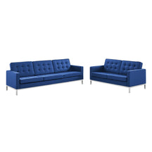 Modway Furniture Modern Loft Tufted Upholstered Faux Leather Sofa and Loveseat Set - EEI-4106
