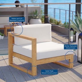 Modway Furniture Modern Upland Outdoor Patio Teak Wood Left-Arm Chair - EEI-4124